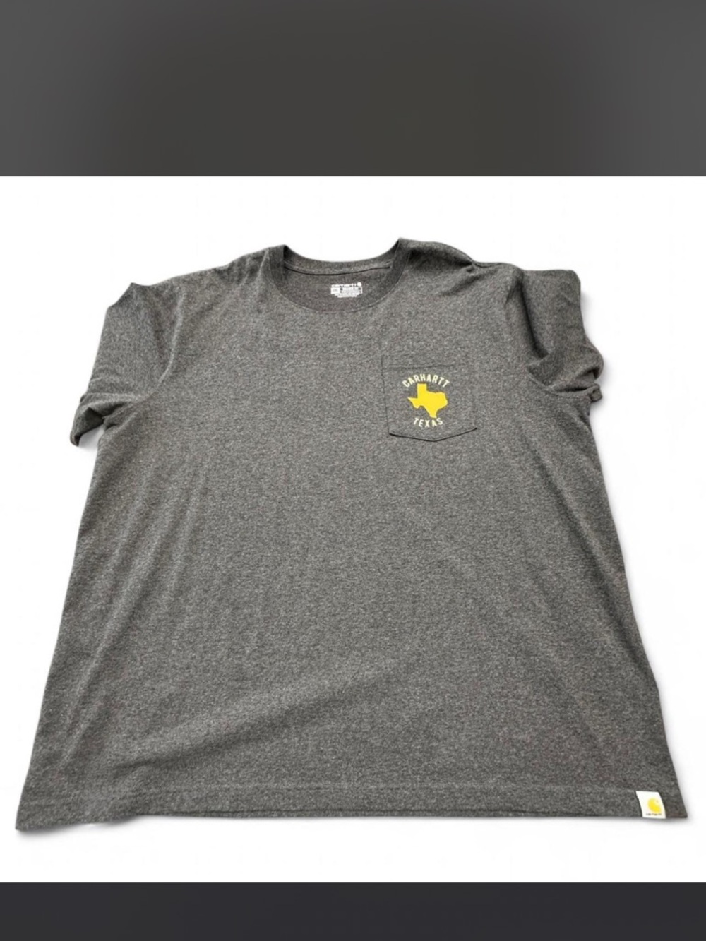 Carhartt Gray Short-Sleeve Pocket Tee with Yellow Texas Logo